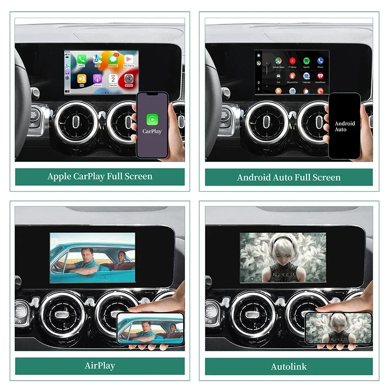 Wireless CarPlay Android Auto 3-in-1 for Mercedes V-Class MBUX W447 7-inch Touch Screen with Android 14 Apps