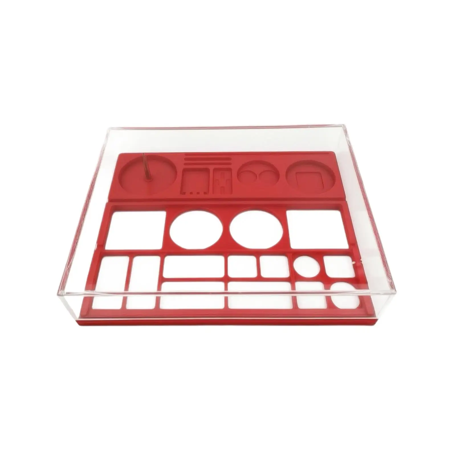 Small Watch Repair Storage Box with Compartments Clear Cover for Tiny Screws and Gears