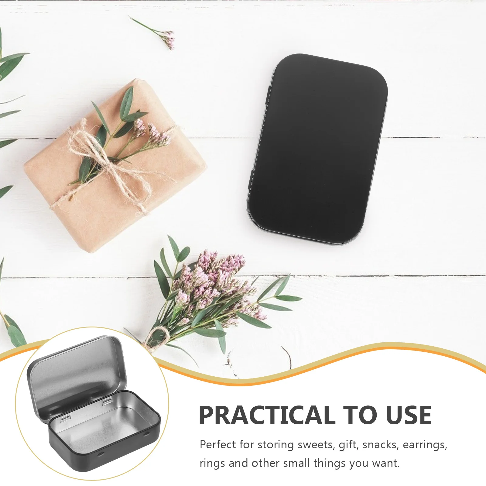 

6Pcs Empty Tinplate Box Sturdy Small Candy Cases for Festivals Parties Perfect Storage Solution for Small Items