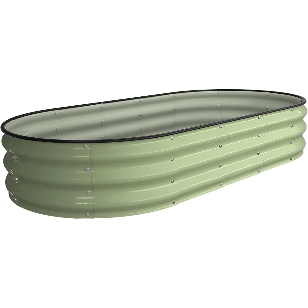 

Kesfitt Raised Garden Bed Kit,Outdoor Galvanized Planter Raised Boxes with Safety Edging and Gloves,Large Metal Raised Garden Be