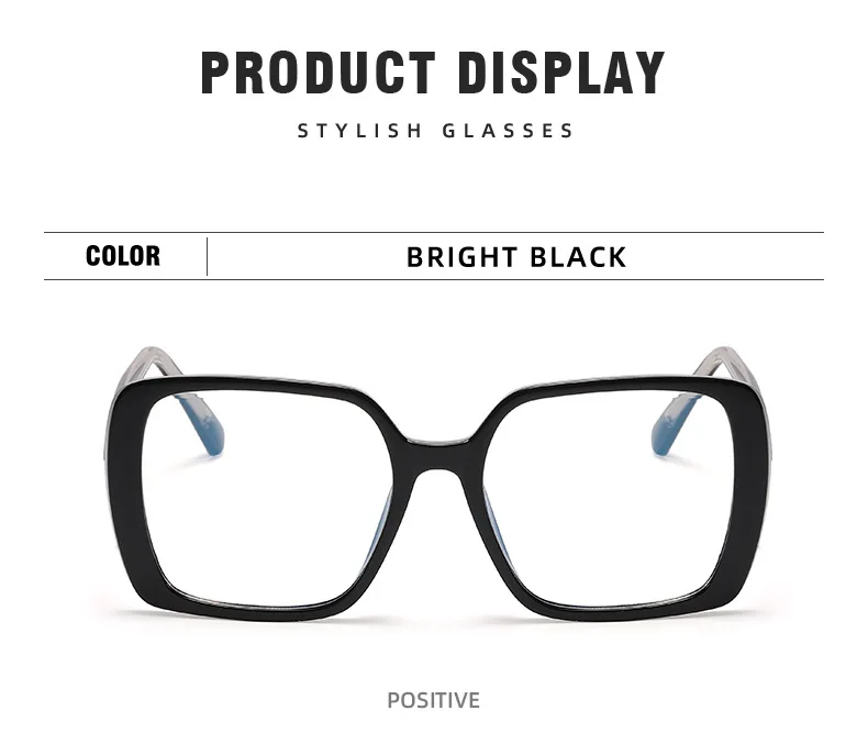 Luxus Vintage transparente übergroße quadratische Lesebrille Frauen Computer Brille Anti Blaulicht Brille Presbyopie Brille – Detail 13