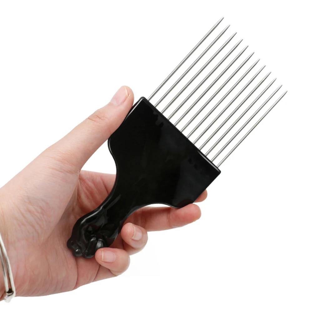 

2 шт., расческа из нержавеющей стали с широкими зубьями для распутывания длинных густых волос, гладких полированных зубов, массажа кожи головы, салона, стилиста