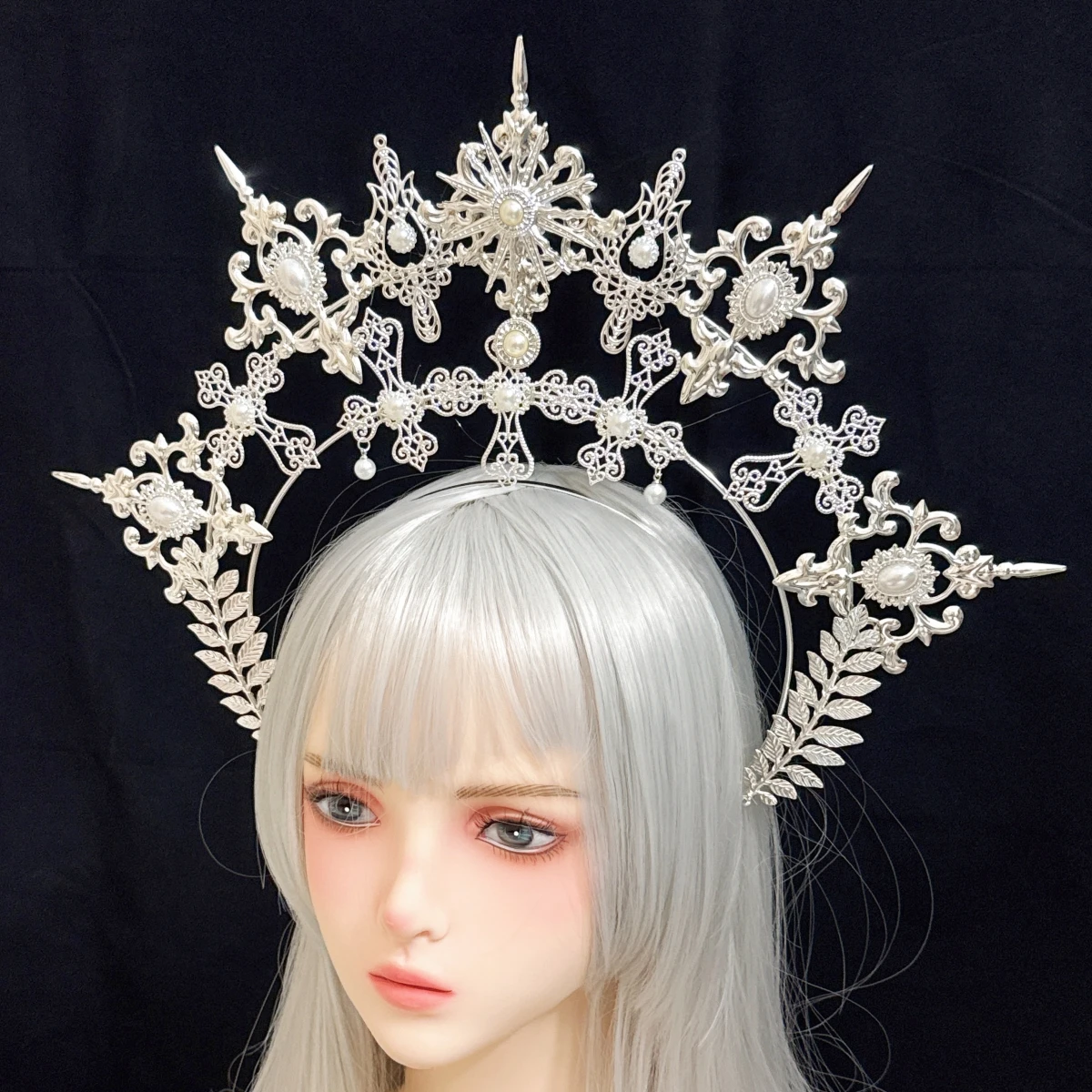 Goddess Halo Spiked Shaped Crown Headpiece Gothic Lotia Women's Party Headwear Accessories image 3