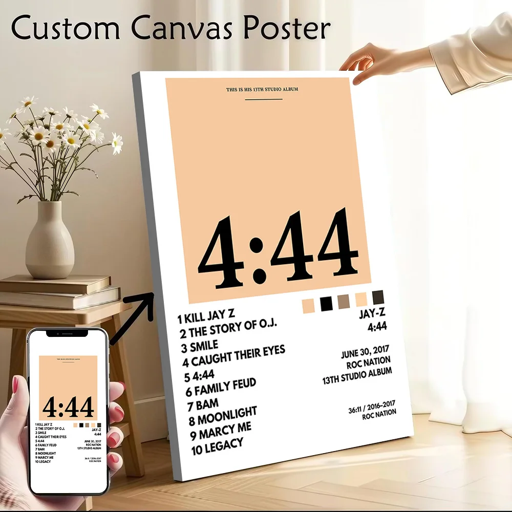 Jay-Z 4:44 Canvas Wall Art Poster Custom Wall Paintings Personalized Photo Printing for Decor Living Room Interior Decoration