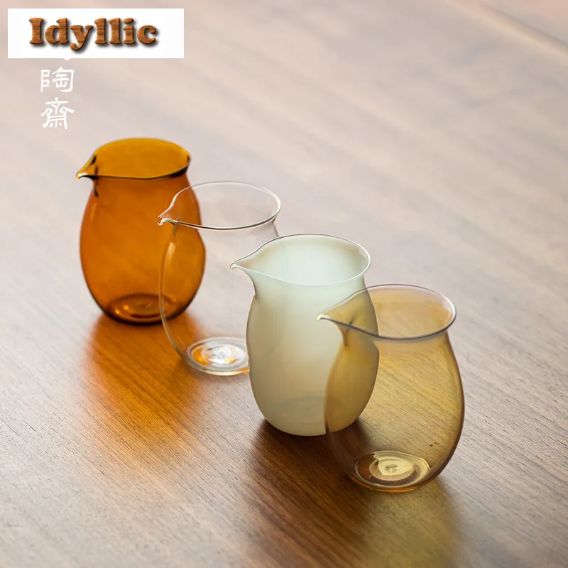 

180 мл кувшин для чая ручной работы из дутого стекла, разделитель ча-ча-хай, диспенсер для ча-эли, чашка для правосудия, кружка для зеленого чая, китайский чайный сервиз, подарок
