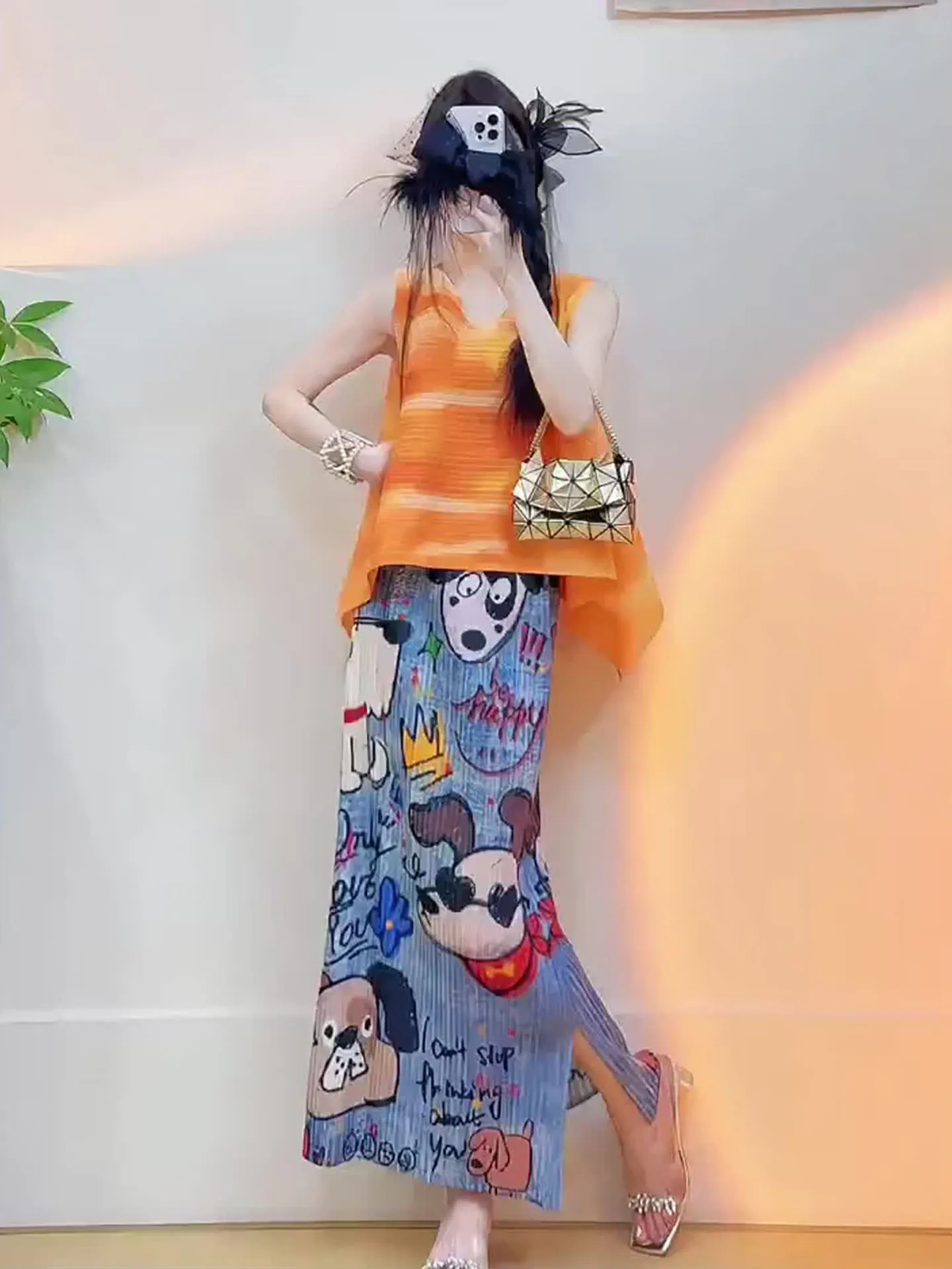 Chic Orange Sleevel…