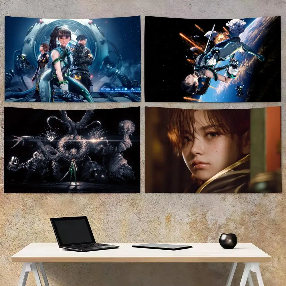 Classic Game S-Stellar Blade Tapestry Aesthetic Wall Hanging Decor Microfiber Fabric Art for Bedroom Living Room Home