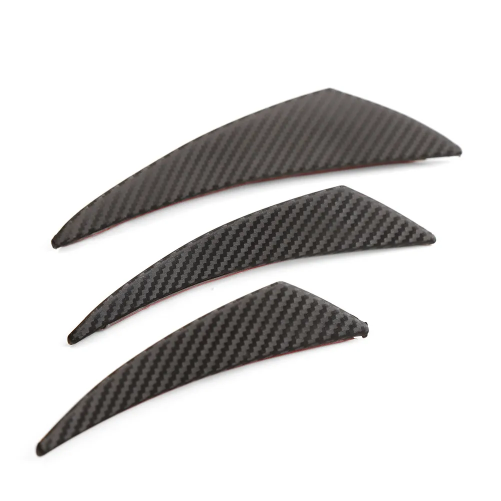 

Комплект из 6 универсальных сплиттеров-спойлеров для бампера автомобиля в форме полумесяца, из полипропилена, прочные, с полированным УФ-покрытием, черные накладки на передний бампер