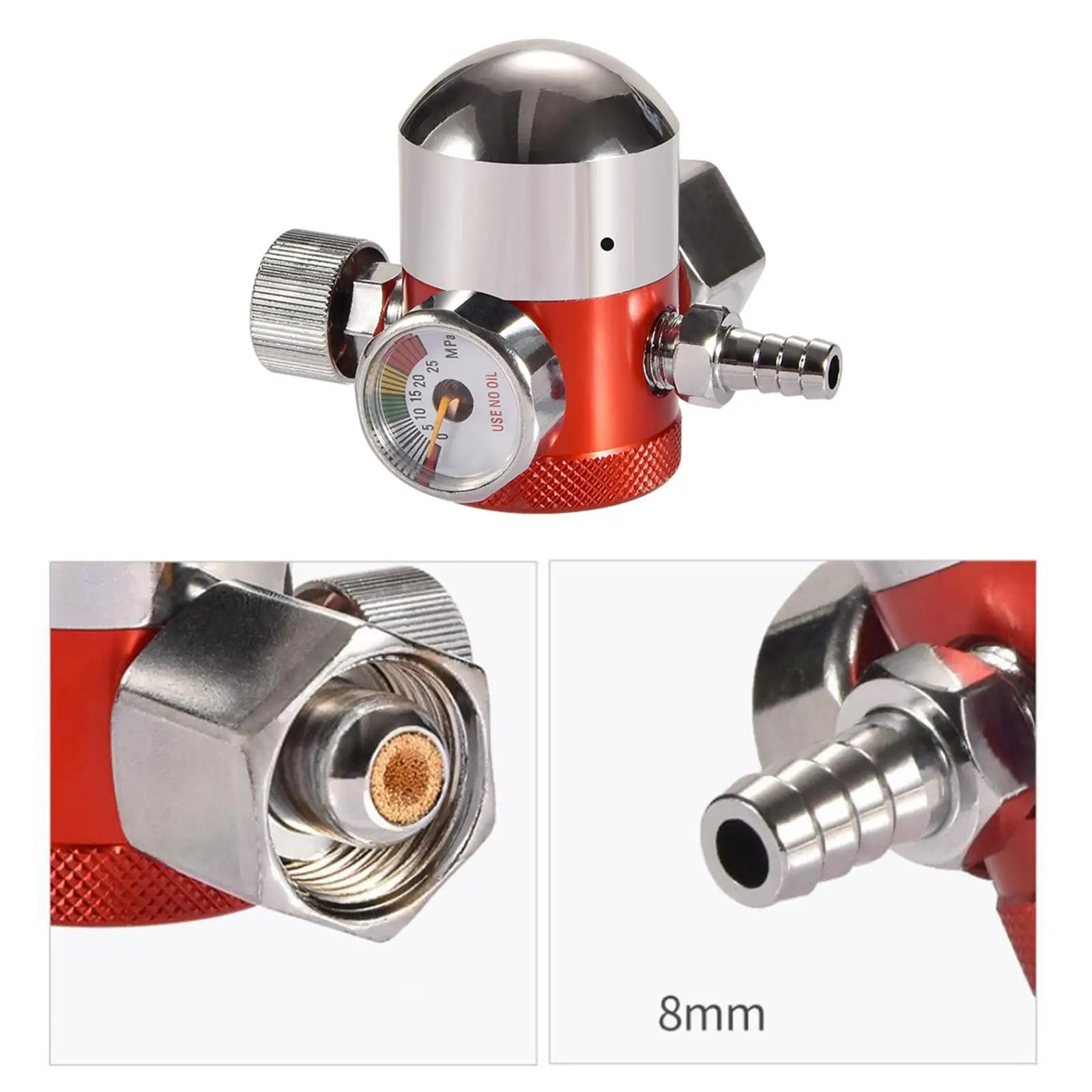 Gas Argon Quick Connector Fitting with Gauge M16x1.5 Outlet Accurate Reading G5/8 Inlet Connection for TIG Welder Mig Welding