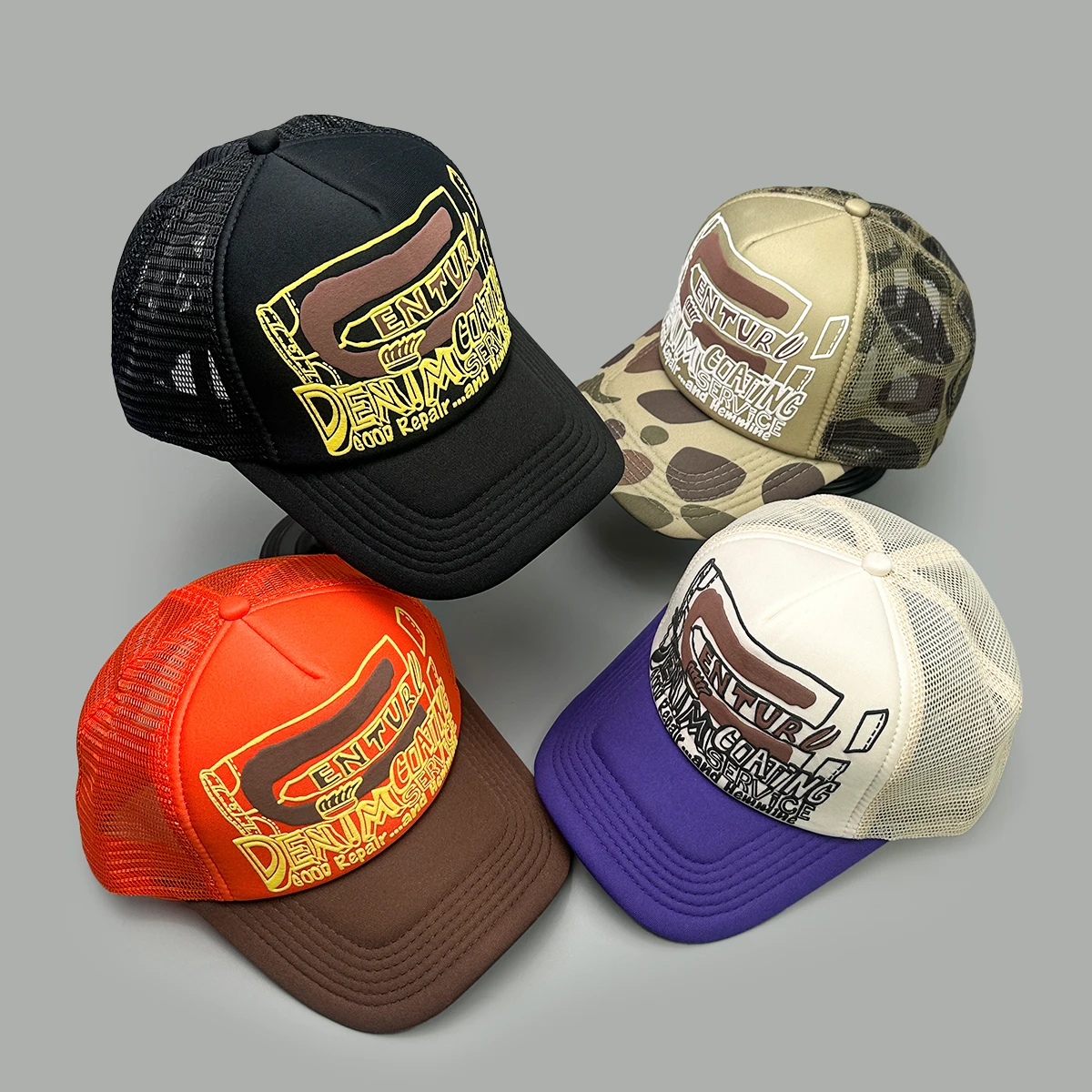 

American Style 3D Printed Letter Baseball Hats New Unisex Sunshade Personal Breathable Color Block Versatile Mesh Trucker Caps