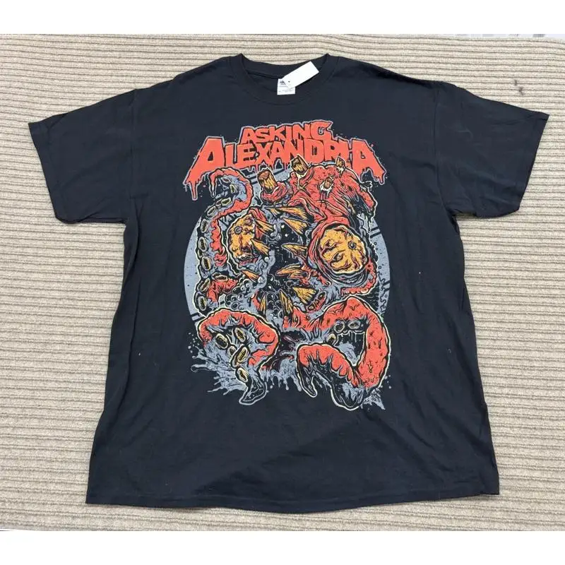 

Винтажная мужская рубашка Asking Alexandria, футболка XL с металлической альтернативной группой в стиле панк Y2K, новинка
