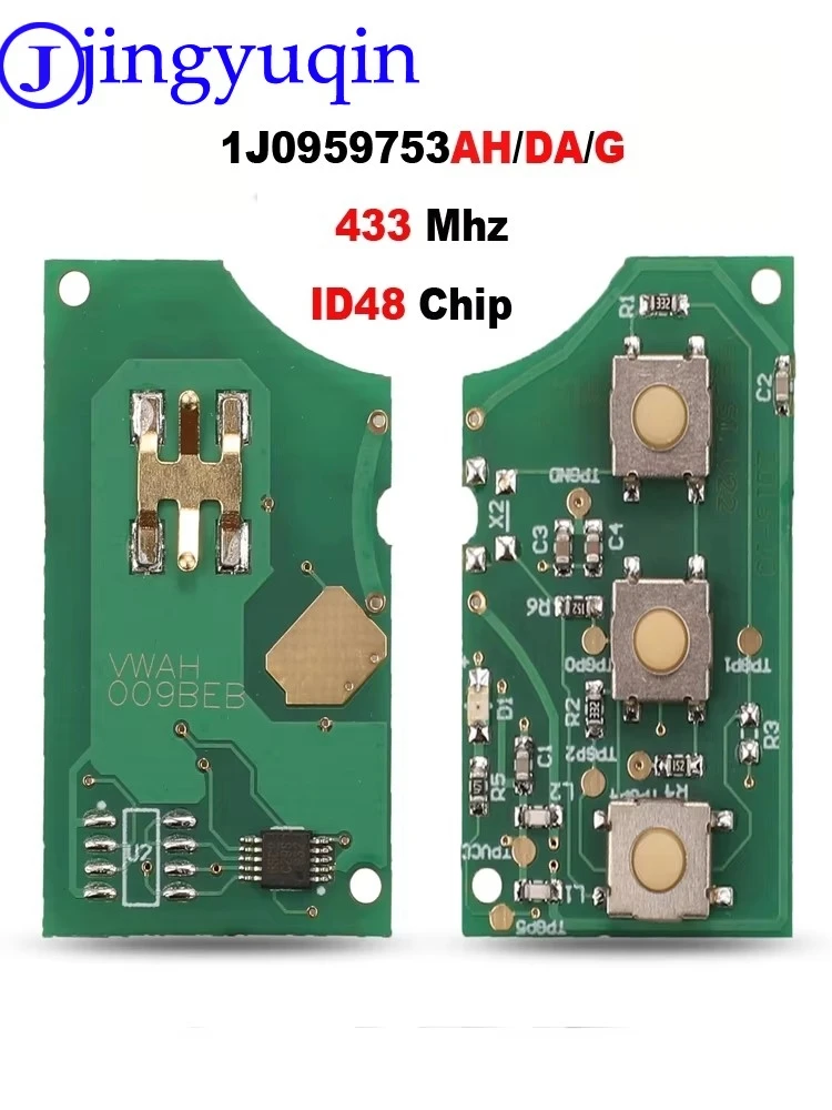 jingyuqin Board Only Flip Key Shell For VW Golf Passat Polo Jetta Touran Bora Sharan 1J0959753AH,1K0959753DA,1K0959753G 433mhz