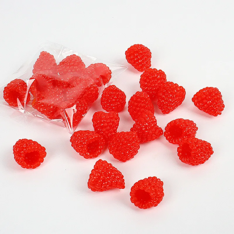 10pcs Artificial Fruit Simulation Raspberry Model PVC Fake Food Crafts Ornament Fruit Shop Window Display Props DIY Cake Decor