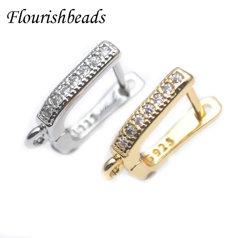 30pcs/lot High Quality 13x17mm Nickel Free Real Gold Plated Geometric Ear Hooks Clasp for DIY Fashion Jewelry Making Supplies