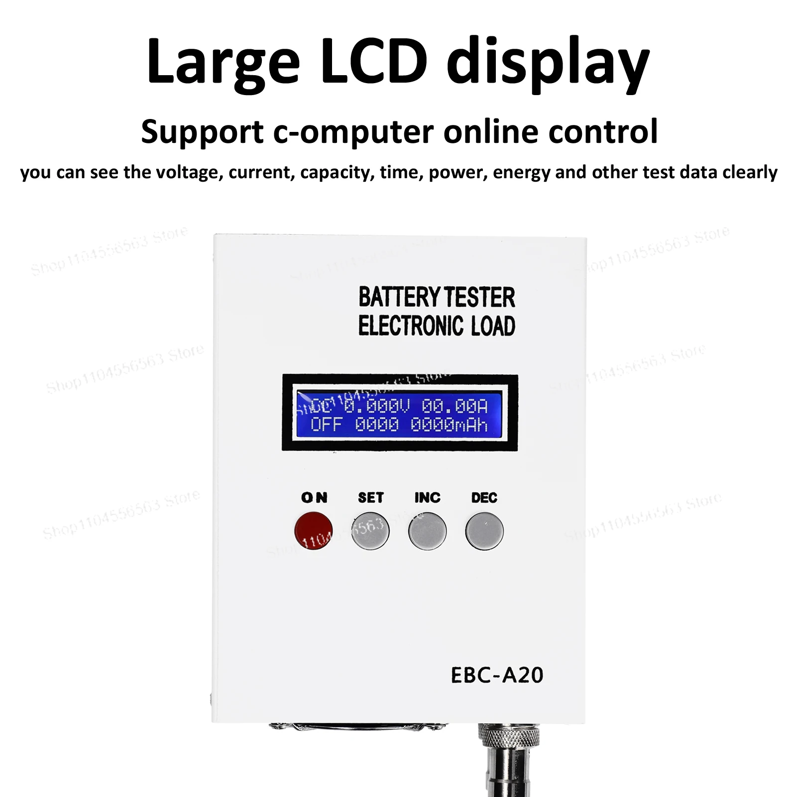 Battery Capacity Tester EBC-A20 30V 20A 85W Lithium Lead Acid Battery Analyzer with 5A Charge 20A Discharge and Software Control