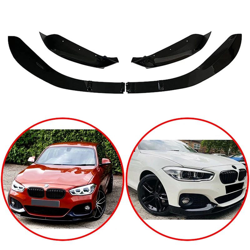 

High Quality 4PCS M Sport Front Bumper Lip Spoiler Diffuser Splitter For BMW F20 F21 118i 120d 120i M135i M140i LCI 2015-2019