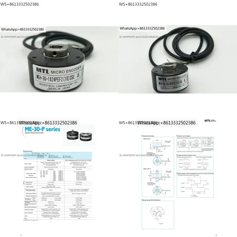 Rotary Encoder for MTL MEH-30-1024PEF2 with Stainless Steel Shaft and 10 PPR Resolution