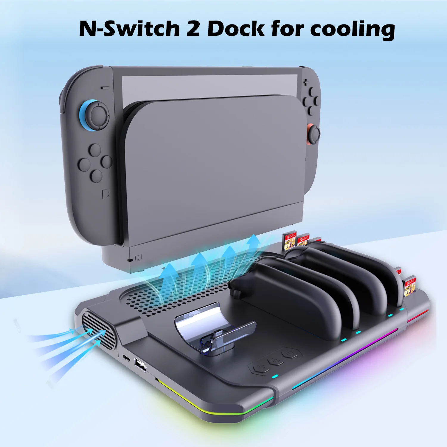 

Зарядная база для контроллеров Switch 2 Joy-Con, ультратонкая подставка с местом для хранения игровых карт