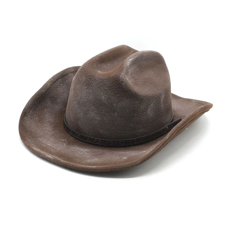 New Performance Old Western Cowboy British Felt Big Edge Sunshade Gentleman Fireproof Design Top Hat