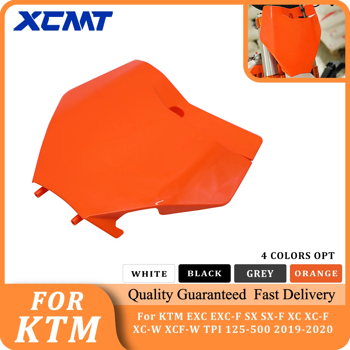 Motorcycle Plastic Cover Front Number Plate Registration Fender For KTM XCF250 XCF450 XCW250 XC XCF XCW XCFW EXC EXCF SX SXF