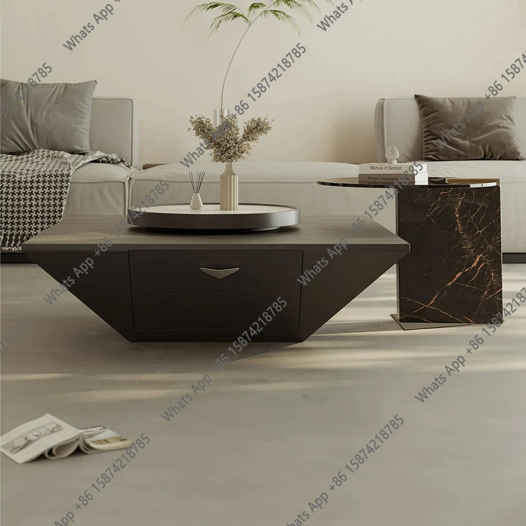 Minimalist inverted triangular coffee table combination living room home modern light luxury high-end atmosphere fashion design