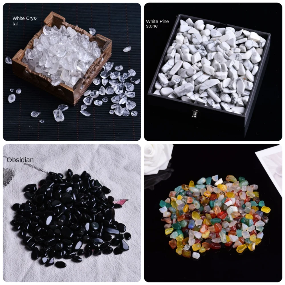 Reusable 100g Seven Colored Agate Natural Crystal Transparent Gravel Decorative Art Landscape Craft for Aquarium