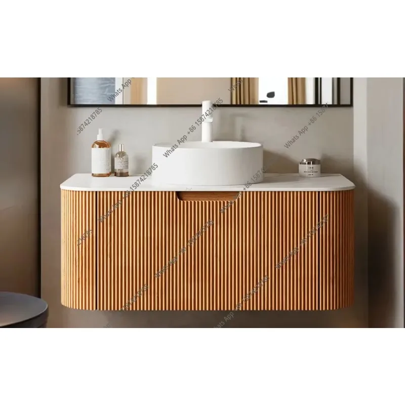 Picture 4: X5 Cabinet Floating With Marble Top&Basin Ultra-Thin Ceramic Nordic Modern Minimalist 24-Inch Bathroom Vanity W/Sink,Large Stora