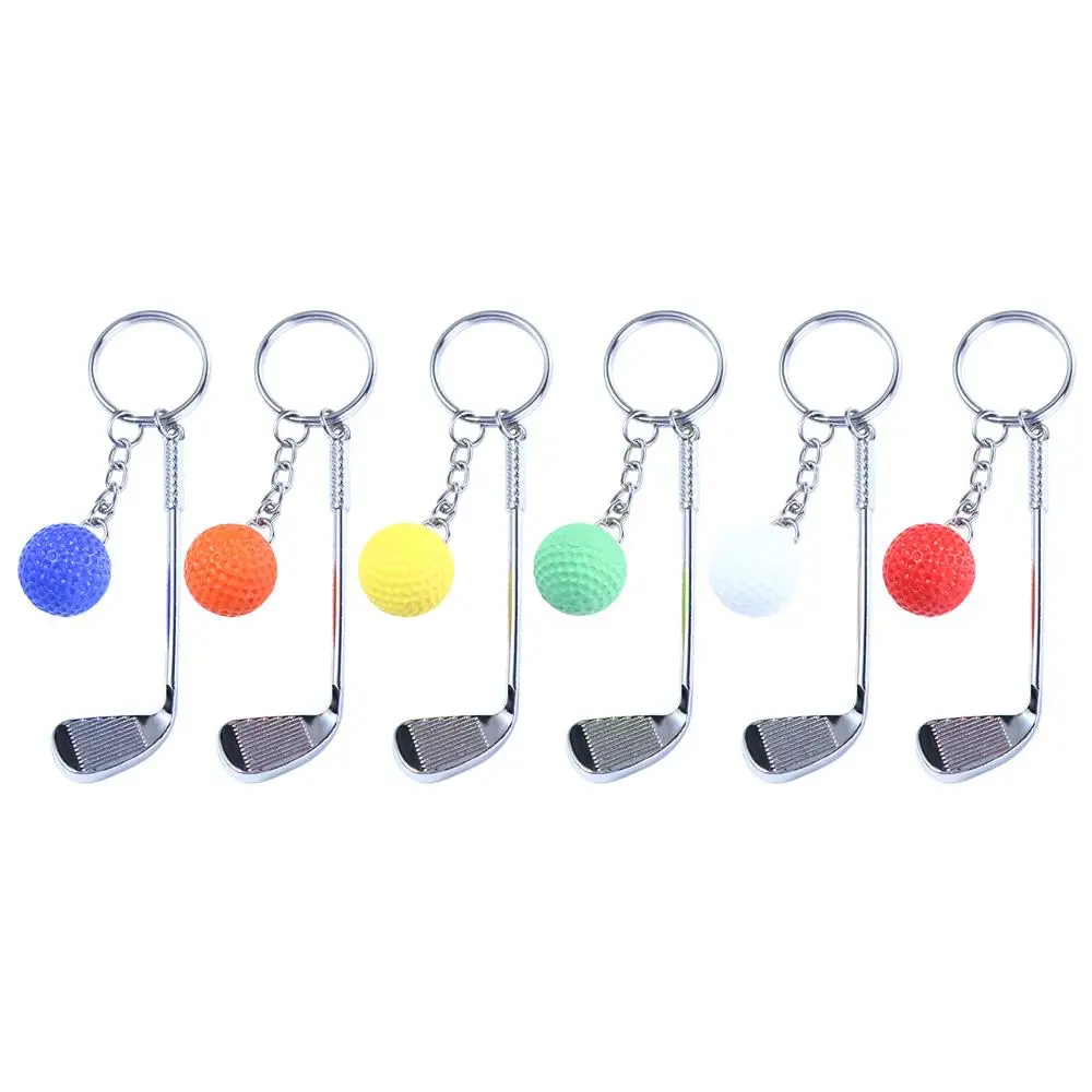 

Sports Clubs Bag Charms Car Key Chain For Gift Jewelry Golf Ball Key Chain Mini Golf Racket Metal Keychain Ball Pendant