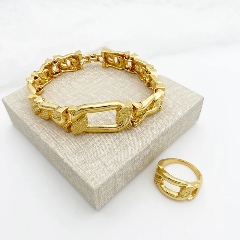 Luxury Design Dubai Jewelry Set For Women Quality Brazil Trending Necklace Earrings Ring Bracelet Wedding Party Gift
