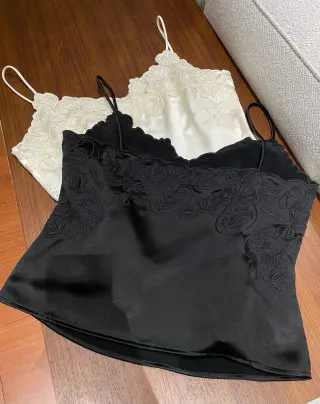 

2025 Women's Clothing Camisole top with patch embroidery 0623