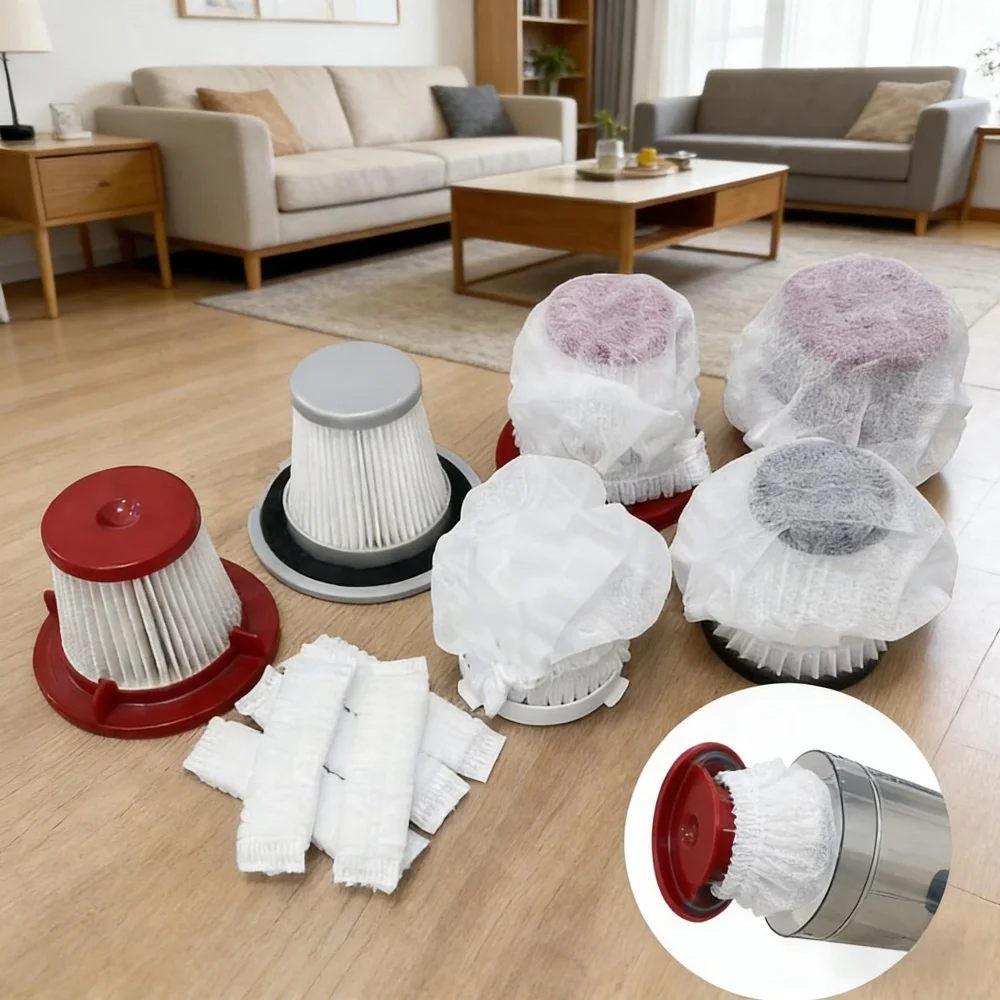 30/100Pcs Vacuum Cleaner Filter Mesh Protective Cover, Nonwoven Fabric Filter Mesh Spare Parts for Vacuum Cleaner