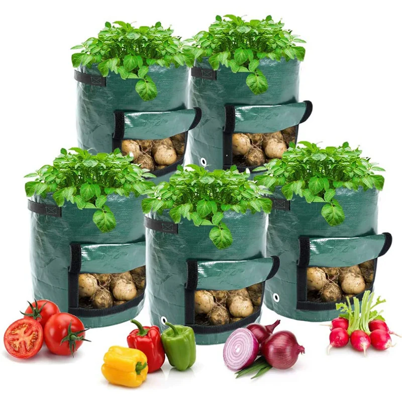 

5-10 Gallon Potato Growth bag Cultivation Pot Gardening Supplies Outdoor PE Vegetable Plant Seedling Bag Planting Growing Barrel