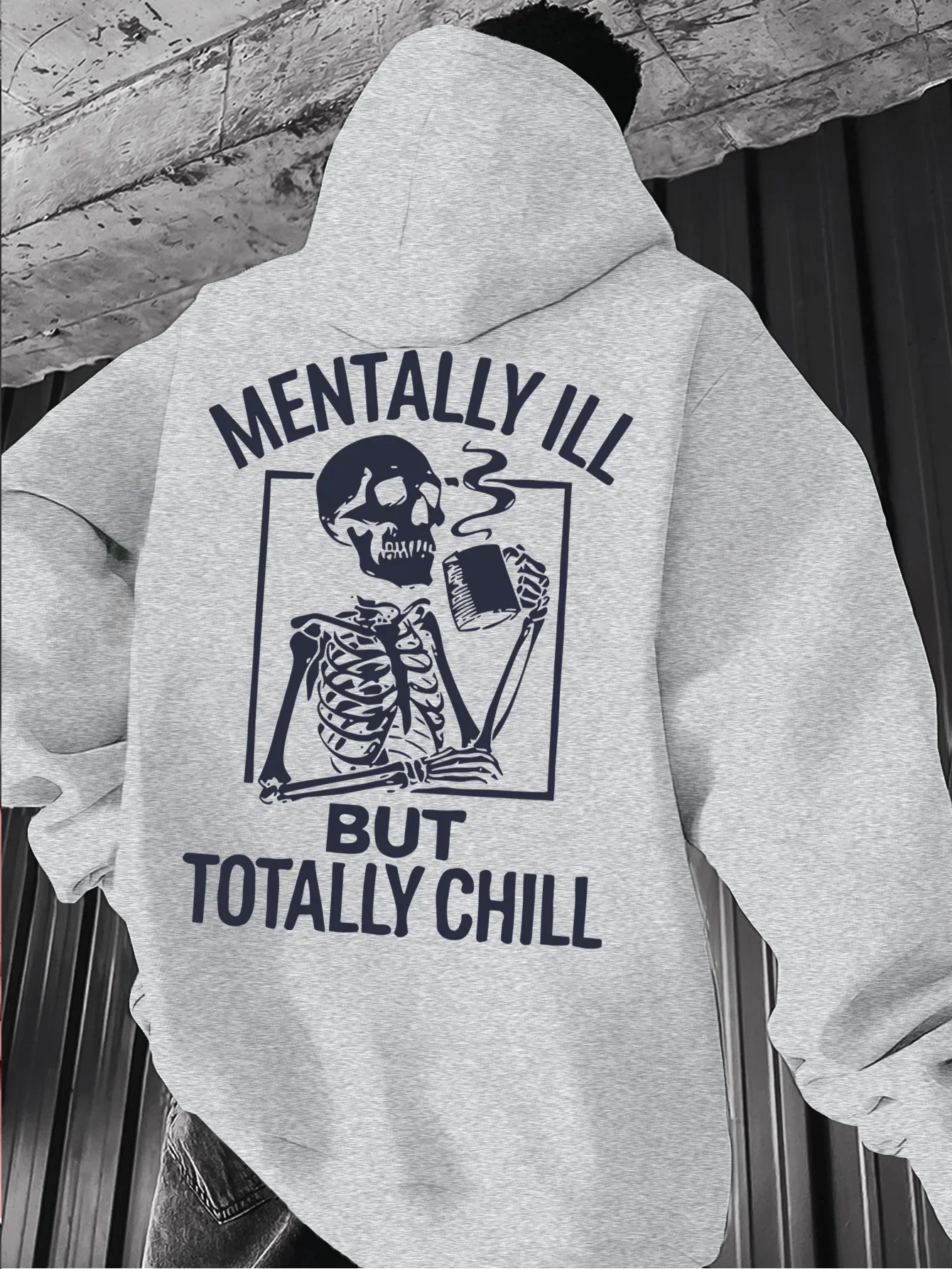 Men's and women's American street retro skull elements fun letter fashion hoodies, essential, with soft and warm lining