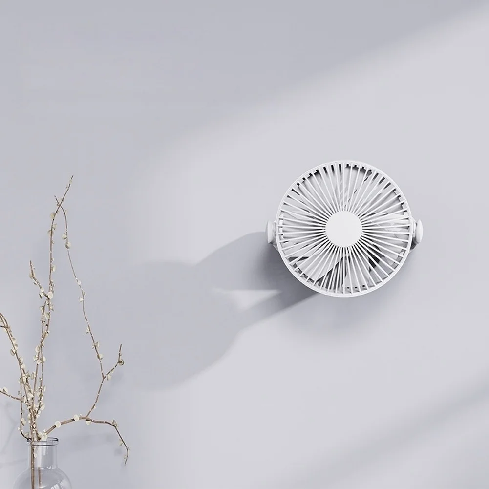 20.3*18.7*5.8cm USB Wall Mount Desk Fan 4000mAh Battery 7-Blade Quiet Hanging Fan Type-C Fast Charge For Office Home