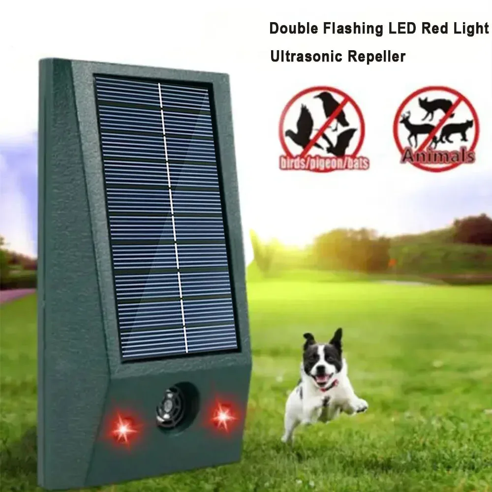 Repelente de aves ultrasónico electrónico Solar, disuasorio de palomas resistente al agua IP66, controlador de plagas LED fuerte intermitente para patio de jardín
