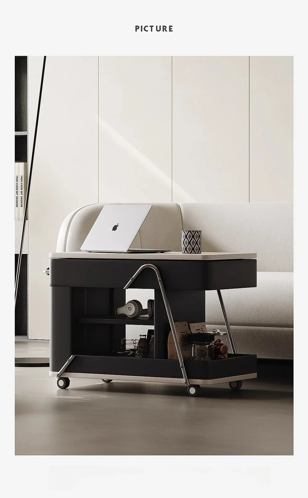 Modern simple movable lifting side few small apartment living room multi-functional trolley coffee table