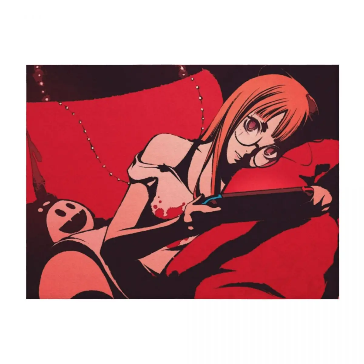 Futaba Sakura | Playing Throw Blanket Luxury Brand Cute Plaid manga Quilt Blankets