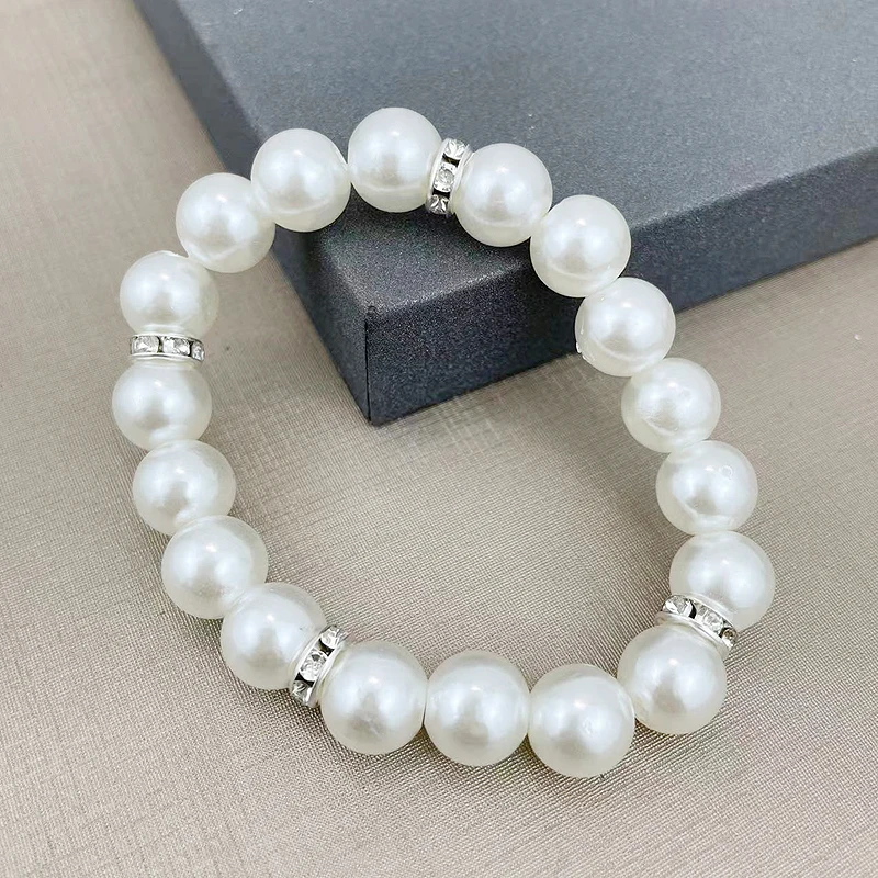 fnaf 2 rupee item Fnaf Star Girl Y2k 10mm White Pearl Strand Bracelet Aesthetic Unisex Elastic Crystal Lanyard Bracelets