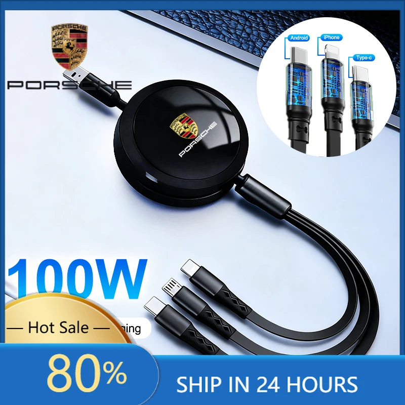 

Наклейки для интерьера автомобиля Porsche, USB-кабель 3 в 1, Type C, Micro USB, кабель для быстрой зарядки для Porsche Cayenne, Panamera, Macan, 911, T