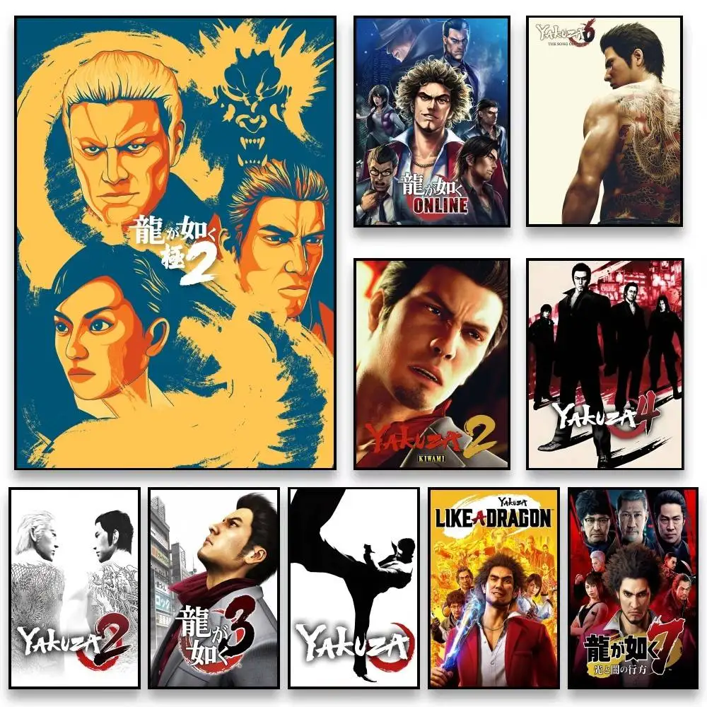 1 قطعة ياكوزا مثل التنين لعبة ملصق جودة عالية طباعة مقاوم للماء جدار الفن ملصق لشريط غرفة المعيشة ديكور هدية