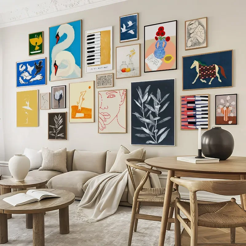1PCS frameless Nordic Canvas Poster Set Modern Minimalist Music Piano Art Painting Aesthetic Wall Decor Living Room Bedroom Stud