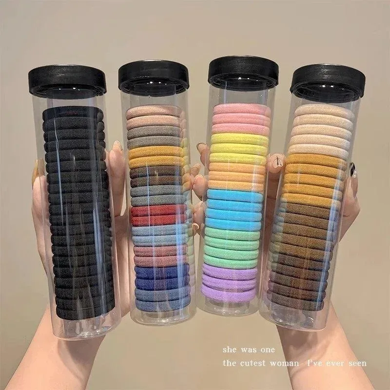 20pcs/can High Elastic Hair Ring French Style Bands Tie Thickened Hair Rope Basic Simple Head Rope For Women Girls Iddal Choice