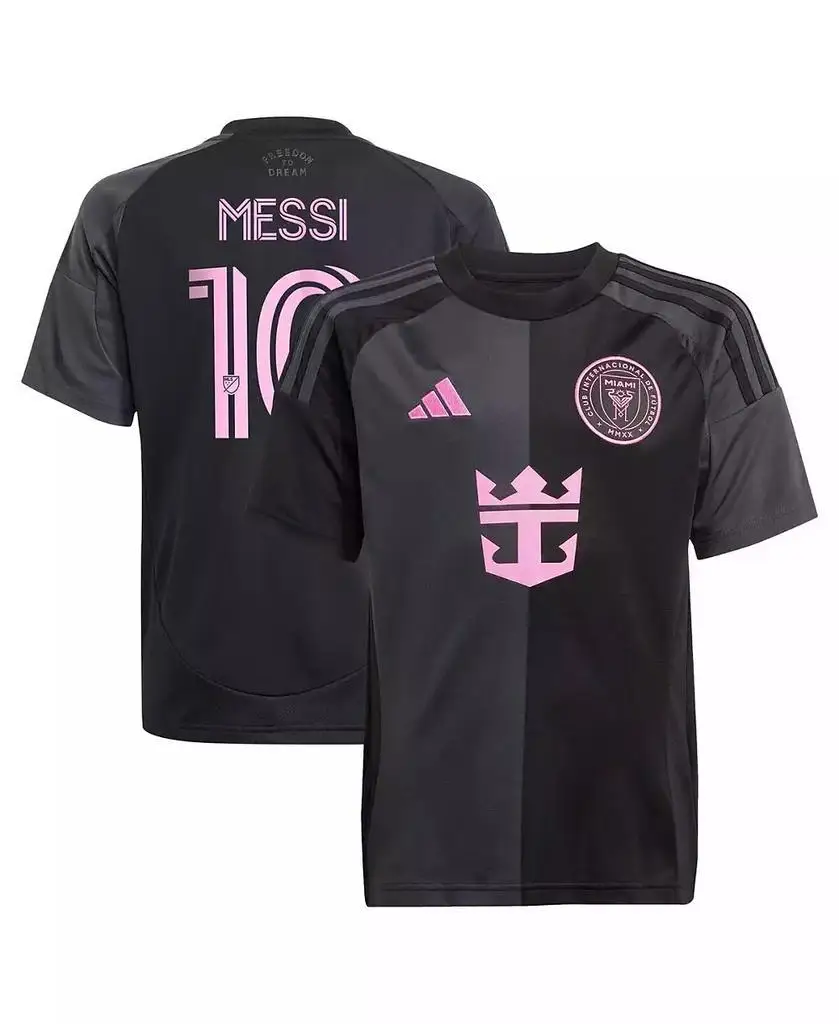أديداس |   الأولاد والبنات الكبار ليونيل ميسي بلاك إنتر ميامي CF 2025 The Fortitude Kit Replica Player Jersey
