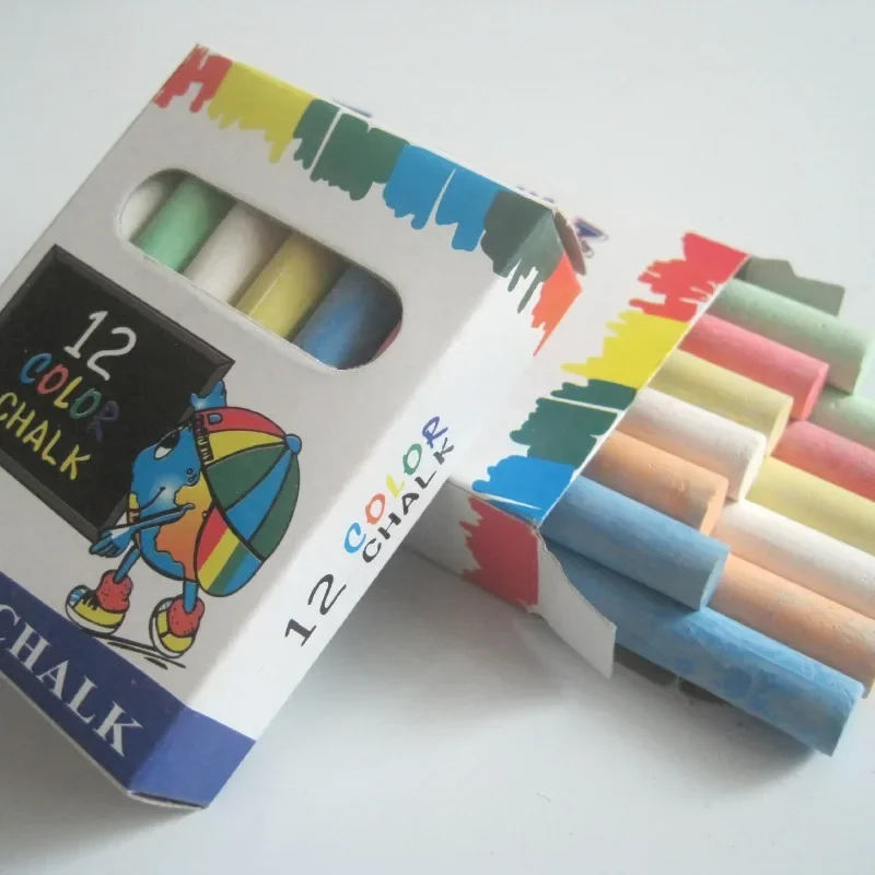 12pcs/box Colorful Children Non-Dust Chalk Blackboard Writing Drawing Chalk Teacher Accessories for Classroom School Supplies