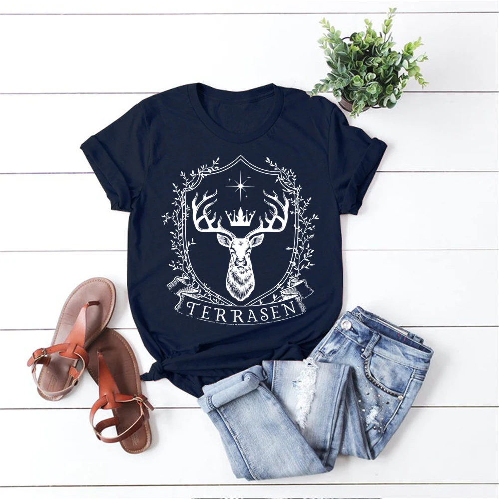 TOG Terrasen T-shirt Throne of Glass Sarah J Maas ACOTAR Shirt Crescent City Rhysand Velaris Vitnage Graphic Tee Bookish Tops