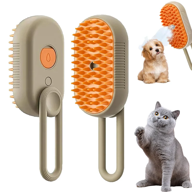 3-in-1 Dog Hair Brush Cat Hair Brush Electric Pet Cleaning Brush Steam Spray Brush Massage Hair Removal Comb Anti Flying Brush