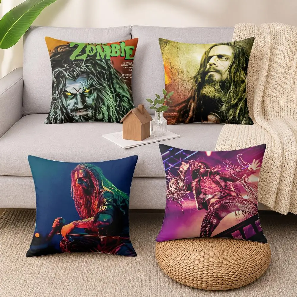 Singer R-Rob Zombie Cushion Cover Luxury Soft Plush Short Fur Cushion Case Warm Cozy Sofa Bed Decorative Home