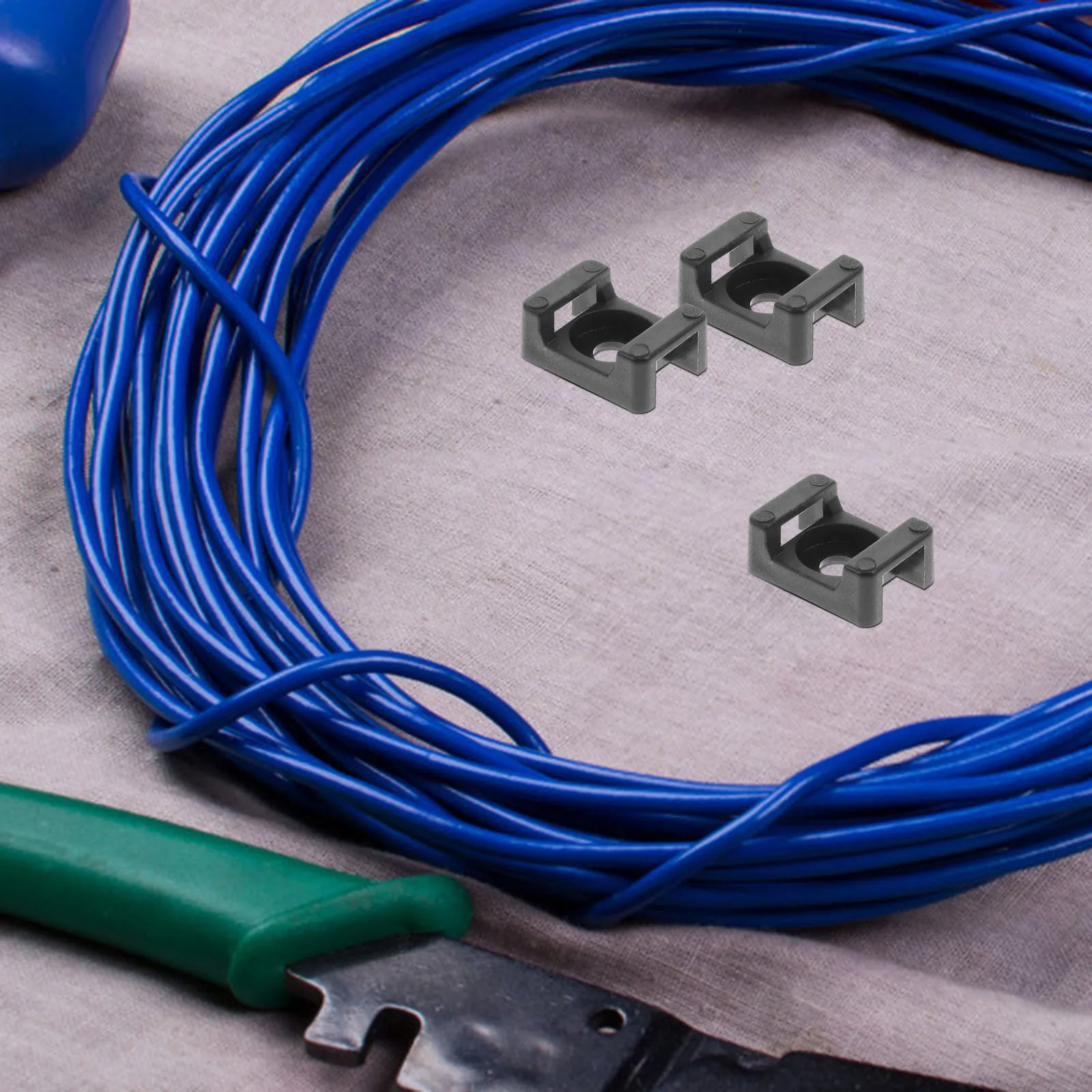 

500 Pcs Tie Wire Mounting Clips Holder Mounts Black Abs Wire Clips Cords Management Zip Ties Saddle Base Fixing