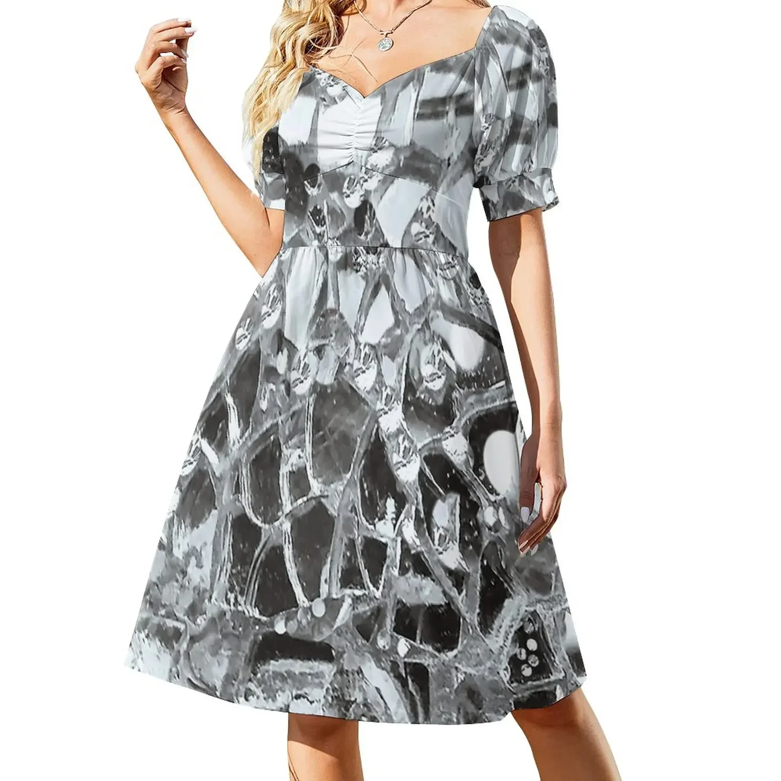 

Photographic Image of Mirrors and Glass Short-Sleeved Dress long dress women womens dress