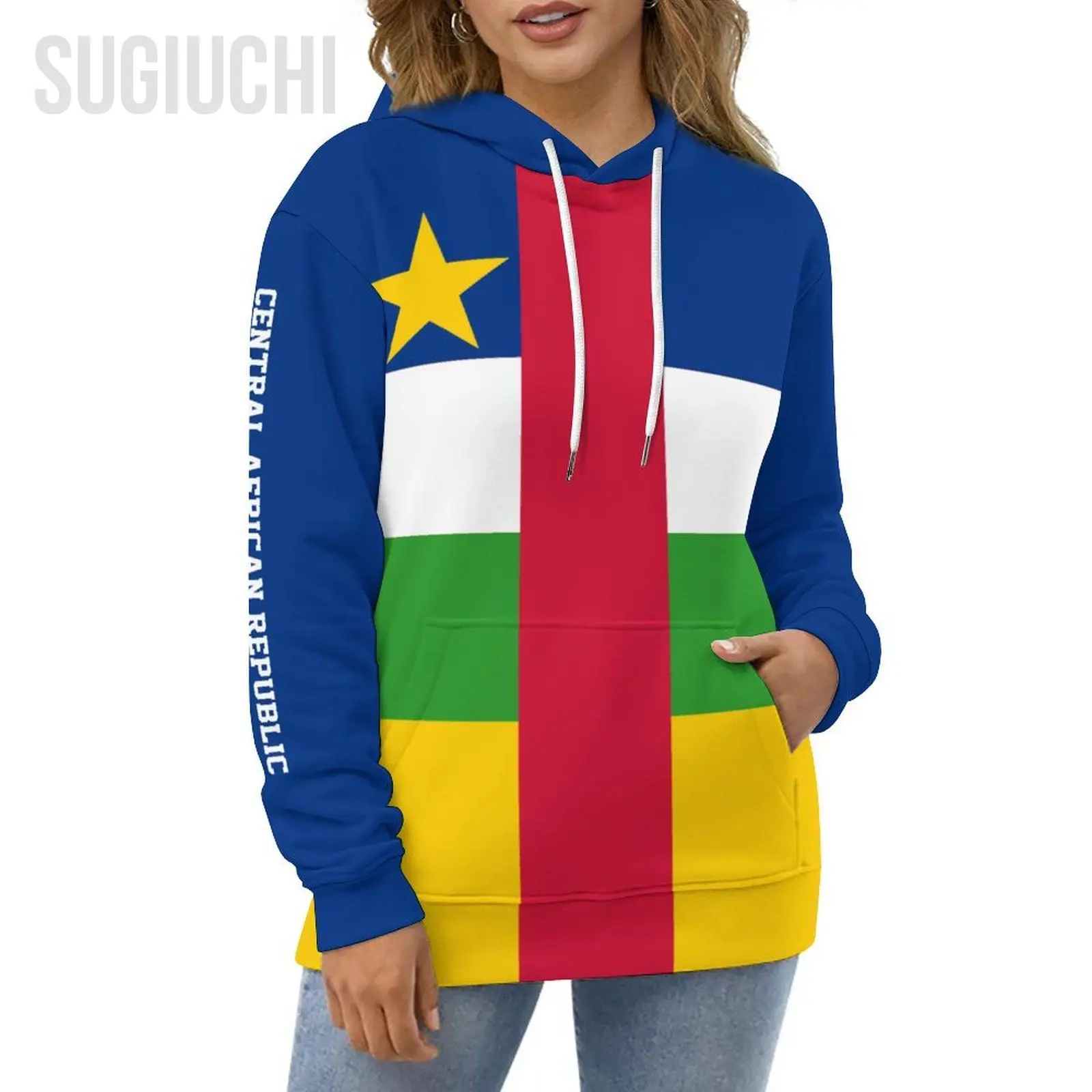 Unisex 3D Hoodie Central African Republic Flag Men Women Polyester Harajuku Sweatshirt Pullover Hoodies Casual Cool